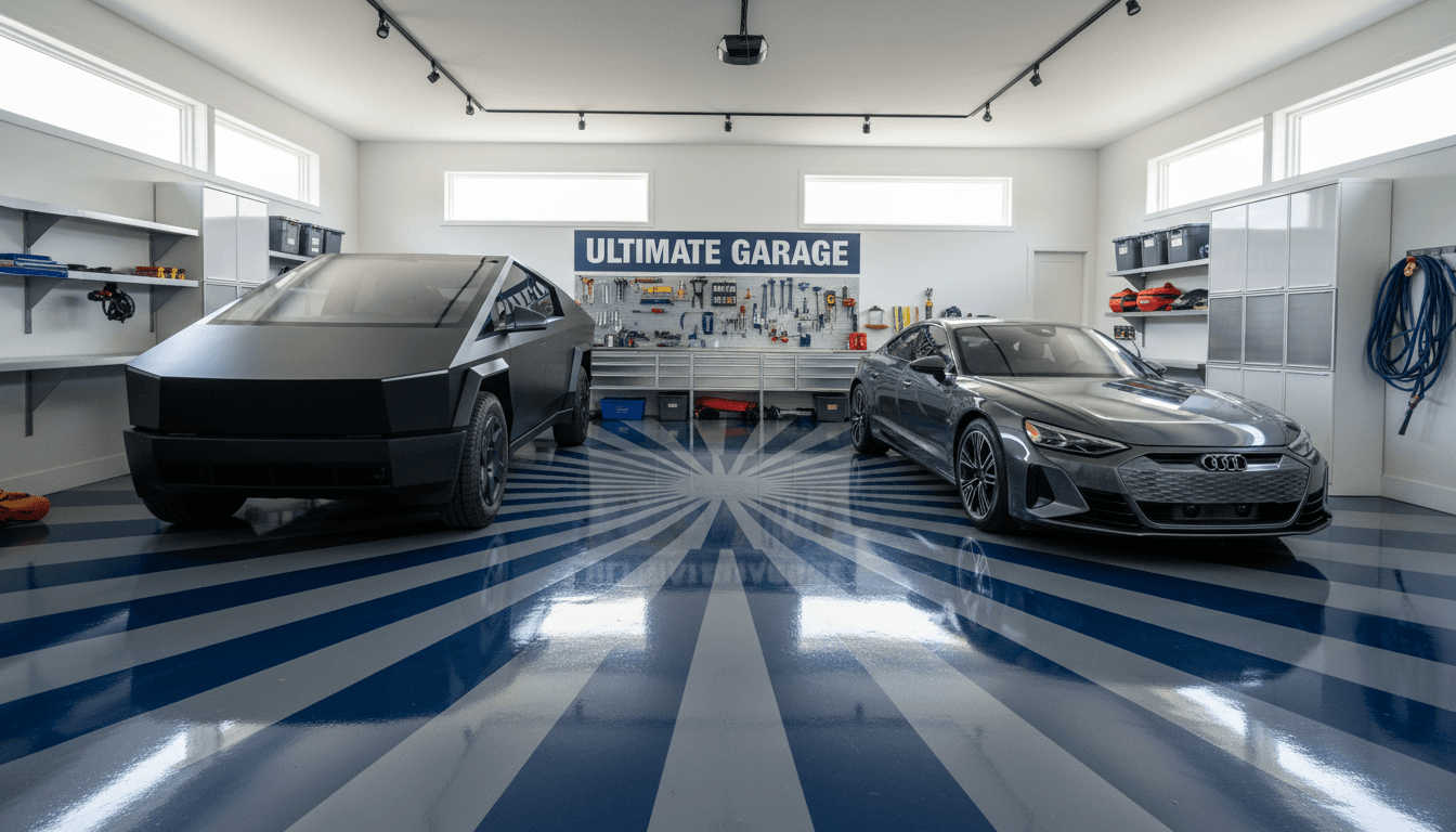 Stained concrete flooring in home entryway